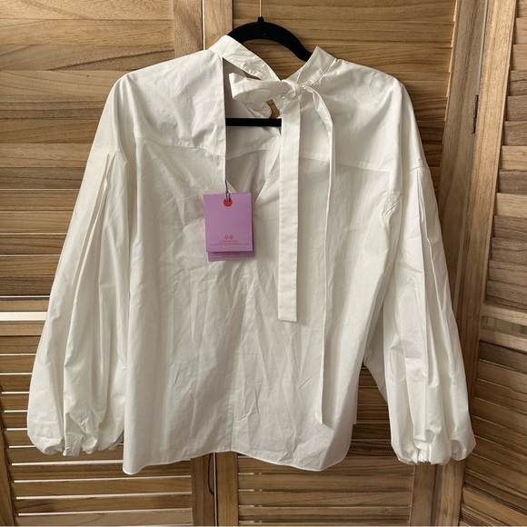 LA DoubleJ Solid White in Crisp Popeline Shirt size M - Picture 8 of 9